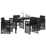 Garden Dining Set 5 pcs Black Powder-Coated Steel - Side View