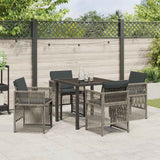 Garden Dining Set 5 pcs Grey Powder-Coated Steel - Top-Down View