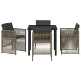 Garden Dining Set 5 pcs Grey Powder-Coated Steel - Close-Up Angle