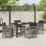 Garden Dining Set 5 pcs Grey Powder-Coated Steel - Top-Down View