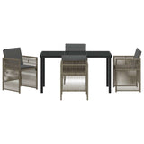 Garden Dining Set 5 pcs Grey Powder-Coated Steel - Close-Up Angle