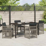 Garden Dining Set 5 pcs Grey Powder-Coated Steel - Top-Down View