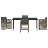 Garden Dining Set 5 pcs Grey Powder-Coated Steel - Close-Up Angle