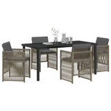 Garden Dining Set 5 pcs Grey Powder-Coated Steel - Side View