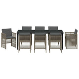 Garden Dining Set 9 pcs Grey Powder-Coated Steel - Close-Up Angle