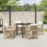 Garden Dining Set 5 pcs Beige Powder-Coated Steel - Top-Down View