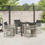 Garden Dining Set 5 pcs Light Grey Powder-Coated Steel - Top-Down View