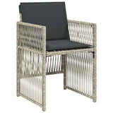 Garden Dining Set 5 pcs Light Grey Powder-Coated Steel - Rear View