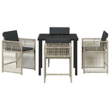 Garden Dining Set 5 pcs Light Grey Powder-Coated Steel
