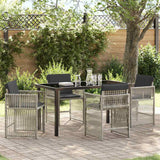 Garden Dining Set 5 pcs Light Grey Powder-Coated Steel