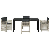 Garden Dining Set 5 pcs Light Grey Powder-Coated Steel