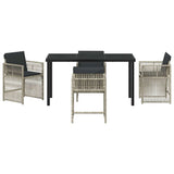 Garden Dining Set 5 pcs Light Grey Powder-Coated Steel - Close-Up Angle