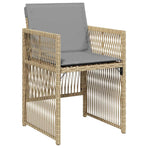 Garden Dining Set 5 pcs Beige Powder-Coated Steel