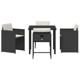 Garden Dining Set 5 pcs Black Poly Rattan - Close-Up Angle