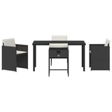 Garden Dining Set 5 pcs Black Poly Rattan - Close-Up Angle