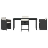Garden Dining Set 5 pcs Black Poly Rattan - Close-Up Angle