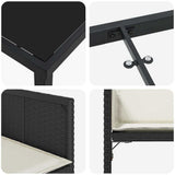 Garden Dining Set 9 pcs Black Poly Rattan