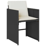 Garden Dining Set 9 pcs Black Poly Rattan - Rear View