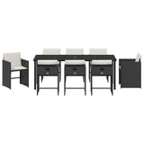 Garden Dining Set 9 pcs Black Poly Rattan - Close-Up Angle