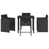 Garden Dining Set 5 pcs Black Poly Rattan - Close-Up Angle