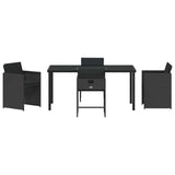 Garden Dining Set 5 pcs Black Poly Rattan - Close-Up Angle