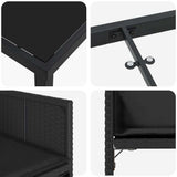 Garden Dining Set 9 pcs Black Poly Rattan - Extra Image
