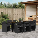 Garden Dining Set 9 pcs Black Poly Rattan - Top-Down View