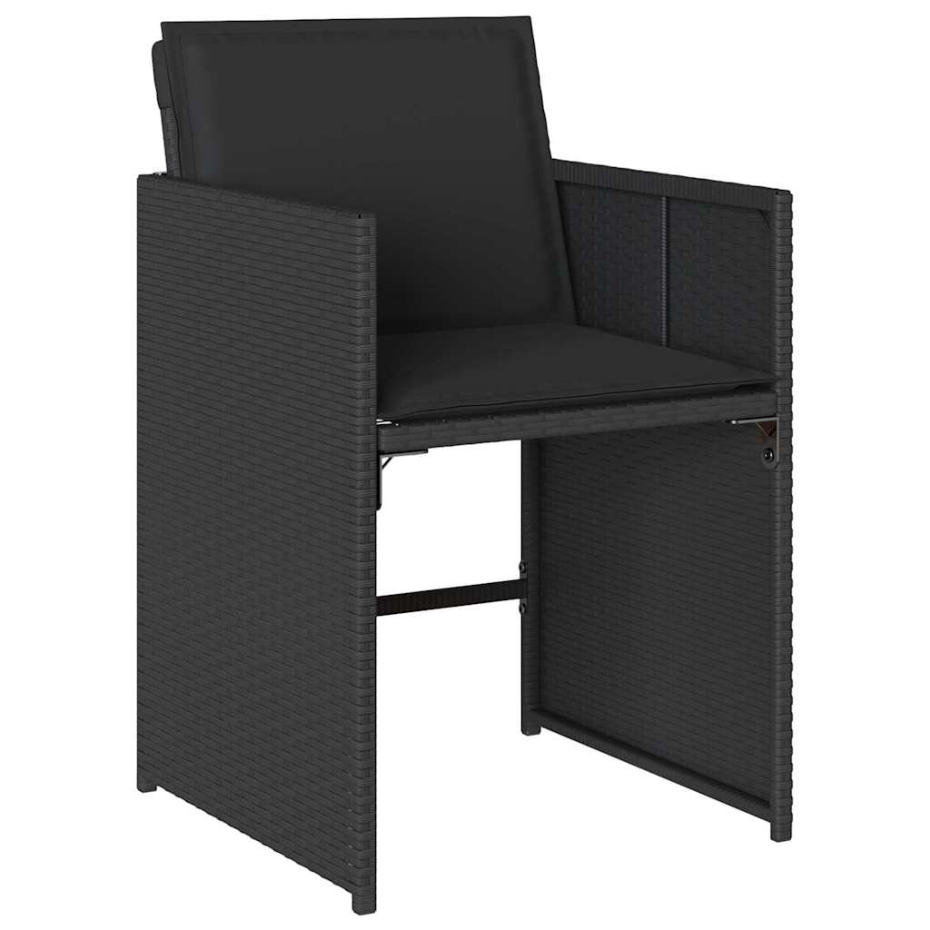 Garden Dining Set 9 pcs Black Poly Rattan