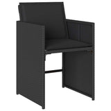 Garden Dining Set 9 pcs Black Poly Rattan - Rear View