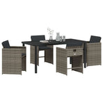 Garden Dining Set 5 pcs Grey Poly Rattan