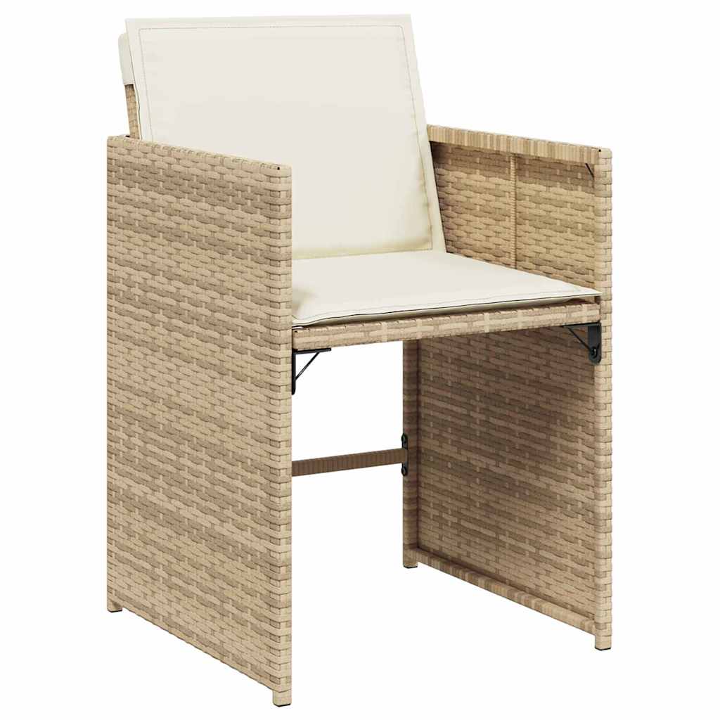 Garden Dining Set 5 pcs Beige Poly Rattan