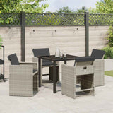 Garden Dining Set 5 pcs Light Grey Poly Rattan - Top-Down View