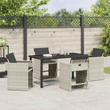 Garden Dining Set 5 pcs Light Grey Poly Rattan - Top-Down View