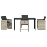 Garden Dining Set 5 pcs Light Grey Poly Rattan