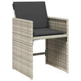 Garden Dining Set 9 pcs Light Grey Poly Rattan