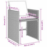 Garden Dining Set 9 pcs Light Grey Poly Rattan - Extra Image