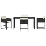Garden Dining Set 5 pcs Black Poly Rattan