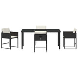 Garden Dining Set 5 pcs Black Poly Rattan