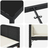 Garden Dining Set 9 pcs Black Poly Rattan - Extra Image