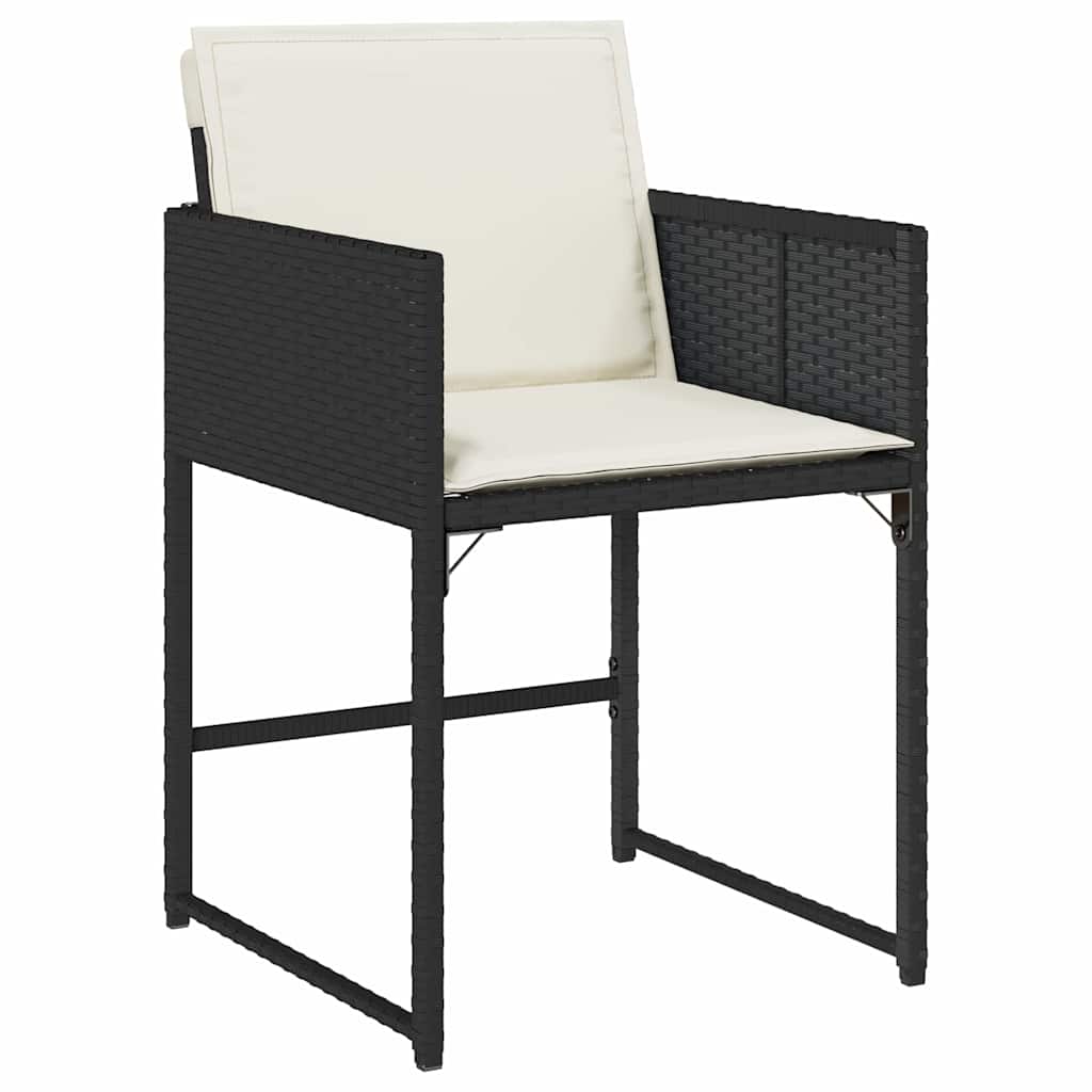 Garden Dining Set 9 pcs Black Poly Rattan