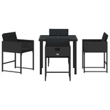 Garden Dining Set 5 pcs Black Poly Rattan - Close-Up Angle