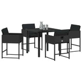 Garden Dining Set 5 pcs Black Poly Rattan - Side View