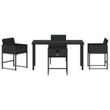 Garden Dining Set 5 pcs Black Poly Rattan - Close-Up Angle
