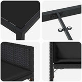 Garden Dining Set 5 pcs Black Poly Rattan