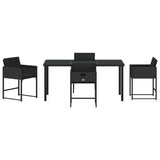 Garden Dining Set 5 pcs Black Poly Rattan - Close-Up Angle
