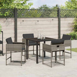 Garden Dining Set 5 pcs Grey Poly Rattan - Top-Down View