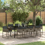 Garden Dining Set 9 pcs Grey Poly Rattan