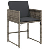 Garden Dining Set 9 pcs Grey Poly Rattan - Rear View