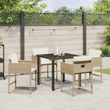 Garden Dining Set 5 pcs Beige Poly Rattan - Top-Down View