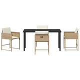 Garden Dining Set 5 pcs Beige Poly Rattan